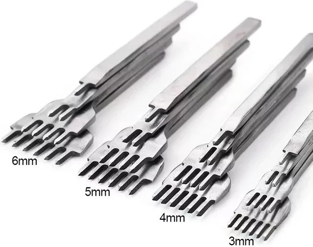 eelhoe Lederlocher DIY Werkzeug Set mit 1, 2, 4 oder 6 Zinken in Silber für Lederarbeiten und Nähen - Bild 1