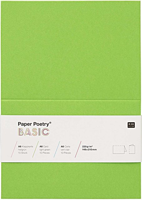 Rico Design Paper Poetry Klappkarten Basic A6 in Hellgrün, 10 Stück - Bild 1