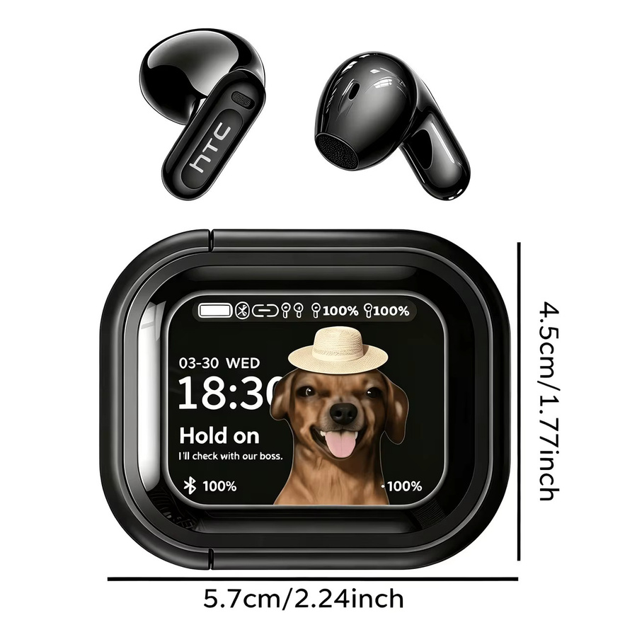 HTC NE20 Kabellose In-Ear Ohrhörer mit LED-Touchscreen, Bluetooth 6.0, 13 mm Treibern und 30h Akkulaufzeit in Weiß - Bild 4