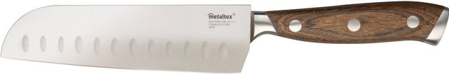 Metaltex Heritage Santoku Messer aus Edelstahl mit Holzgriff in Braun und Silber - Bild 1