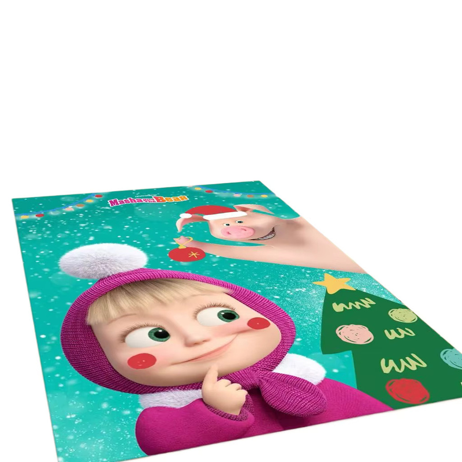 MINISO 3D Mascha und Bär Cartoon Teppich, rutschfeste Fußmatte für Kinderzimmer, Wohnzimmer und Schlafzimmer, Mehrfarbig, B/T: 60 x 40 cm - Bild 2