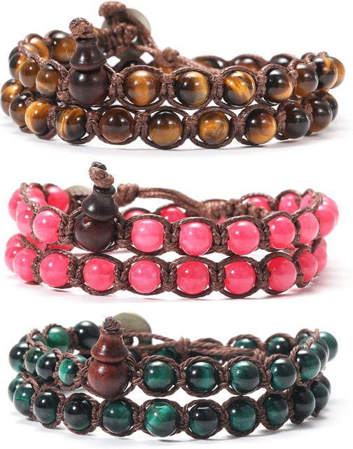 SANSWL Armband, Steinperlen, 6 mm, Schwarz, Unisex - Bild 1
