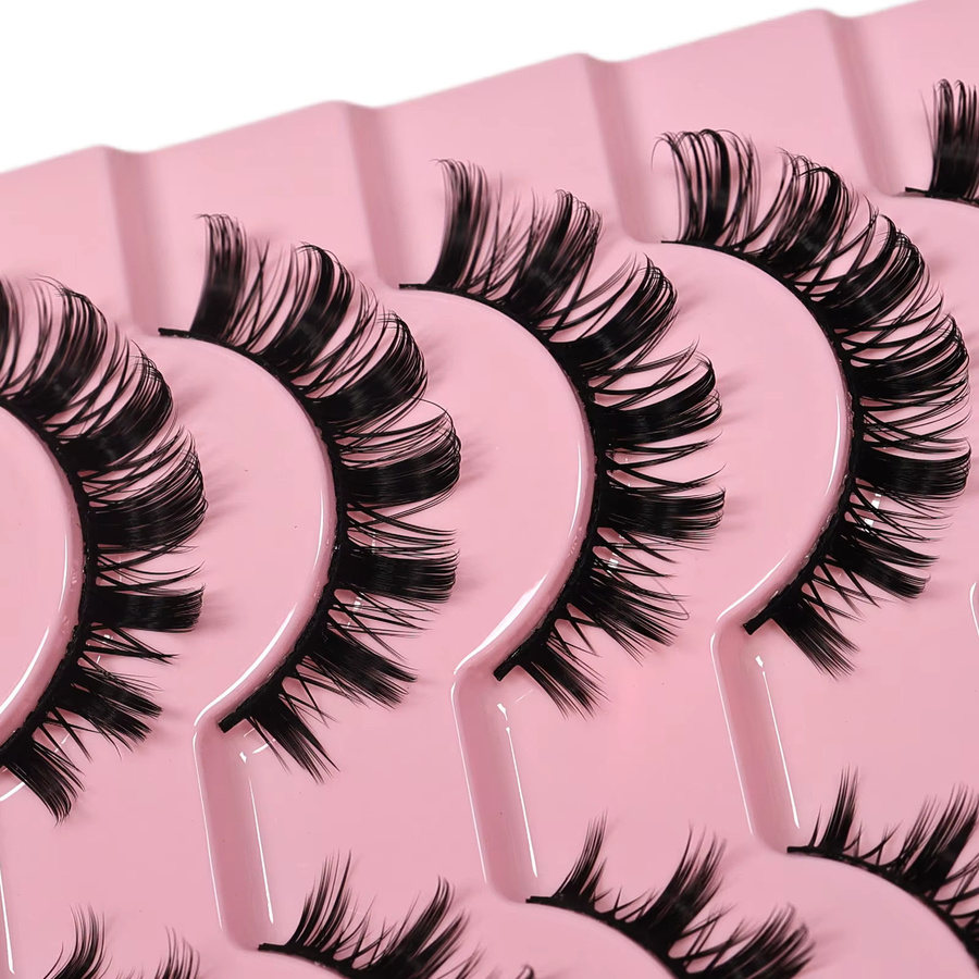JIEFUXIN DD Curl Russian Strip Lashes, 10 Paar, Kunstwimpern - Bild 3
