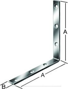 VORMANN Starkwinkel aus Stahl, verzinkt, Farbe: Silber, B/H/D: 100 x 100 x 20 x 5 mm - Bild 1