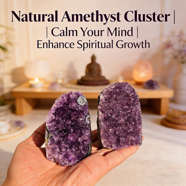 Stonehaven Natürlicher Brasilianischer Amethyst-Kristallcluster in Lila als Feng Shui Dekorationsobjekt - Bild 1