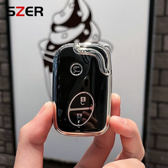 SZER Schutzhülle aus weichem TPU mit Fernbedienung für Lexus GS460 GS450h GS430 RX450h CT200h HS250h LS460 ES350 IS350 IS250, transparent, 3-Tasten - Bild 1