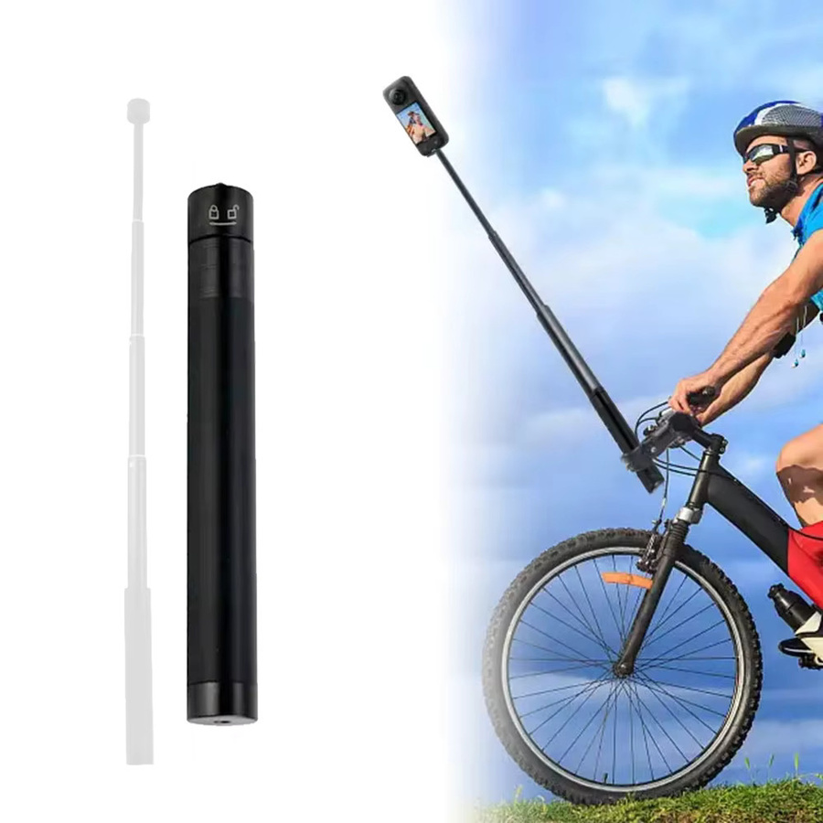 FANGTUOSI Unsichtbarer Selfie Stick in Schwarz für Insta360 X5 X4 X3 sowie GoPro 13 12 und DJI Action 5 4 3 Action Cameras aus Aluminium - Bild 2