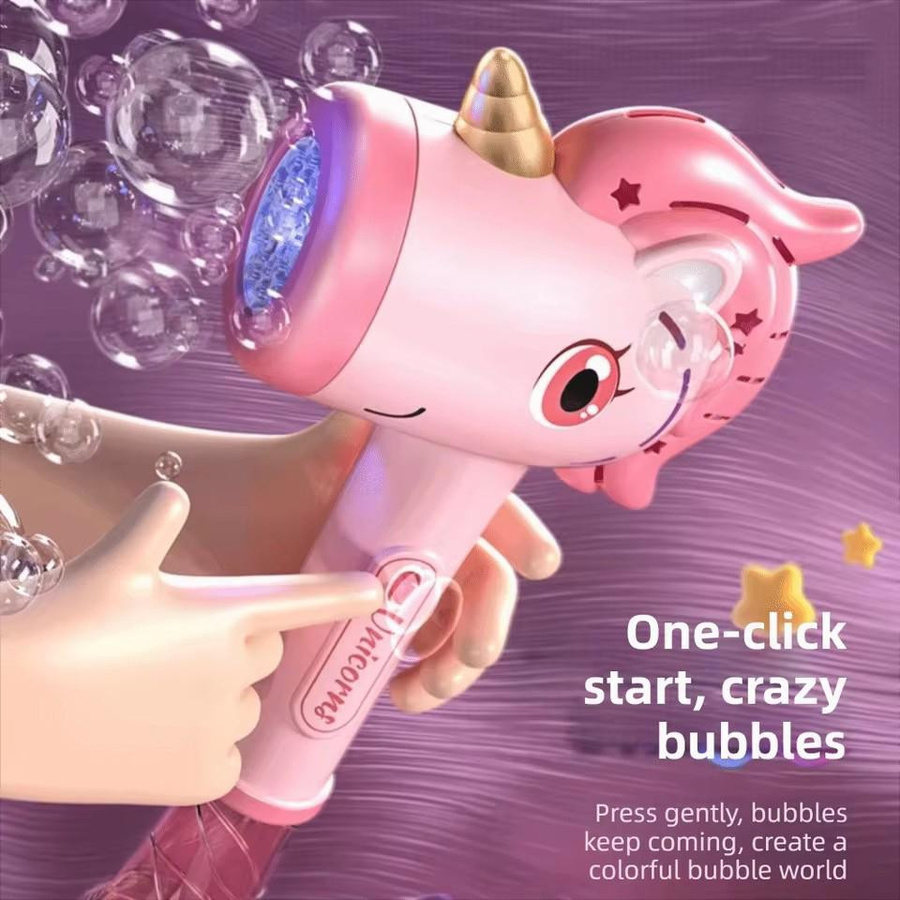 Linyi toy Einhorn Blase Pistole elektrisch violett 3-6 Jahre - Bild 1