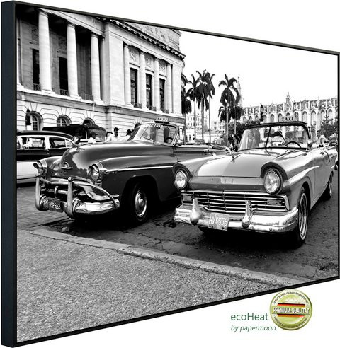 papermoon Infrarotheizung EcoHeat Autos in Schwarz und Weiss mit Matt-Effekt und App-Steuerung - Bild 1