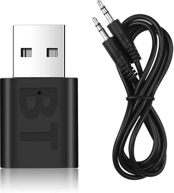 Meiteai-All Bluetooth 5.0 Audio Empfänger Schwarz mit 3,5 mm Klinke und USB Anschluss für Auto, TV, Lautsprecher und Kopfhörer - Bild 1
