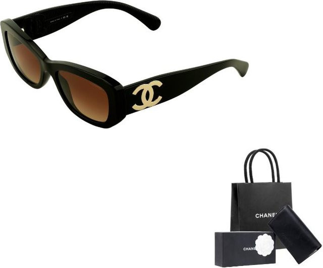 CHANEL Sonnenbrille Cat-Eye, Vollrand, Acetat, Schwarz, Damen - Bild 1