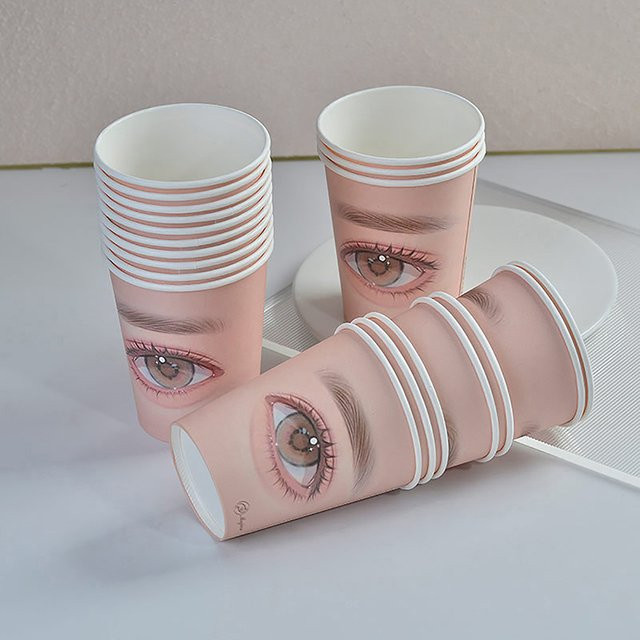 HNKMP Wimpern Praxis Pappbecher, 5 Stück, Unisex - Bild 1