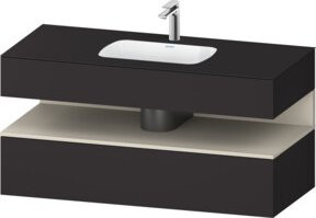 Duravit Einbauwaschtisch-Möbel-Set Qatego Schwarz B/T/H: 120 x 55 x 60 cm - Bild 1