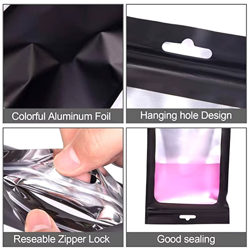 100 Stück transparente Zip-Lock-Taschen aus Mylar für Badesalz und Kosmetik, wiederverschließbare Folienbeutel - Bild 6