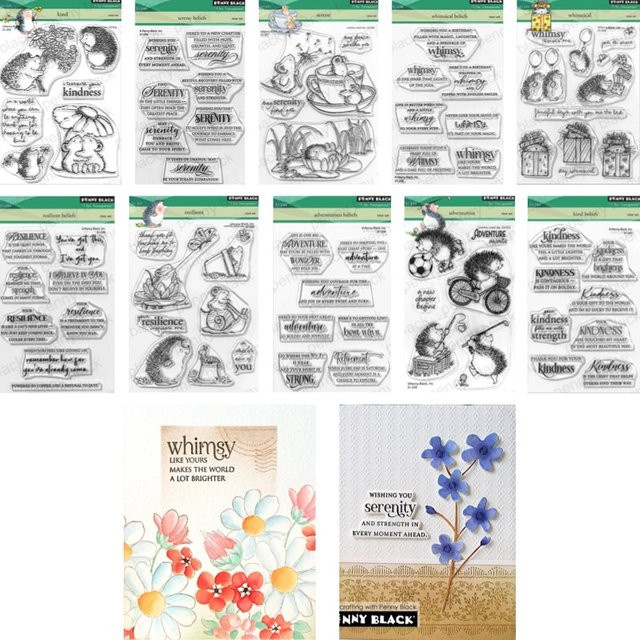 Belief Resilient Whimsical Metall-Stanzformen und Stempel Set in Silber für Scrapbook, Tagebuch und DIY-Grußkarten - Bild 1