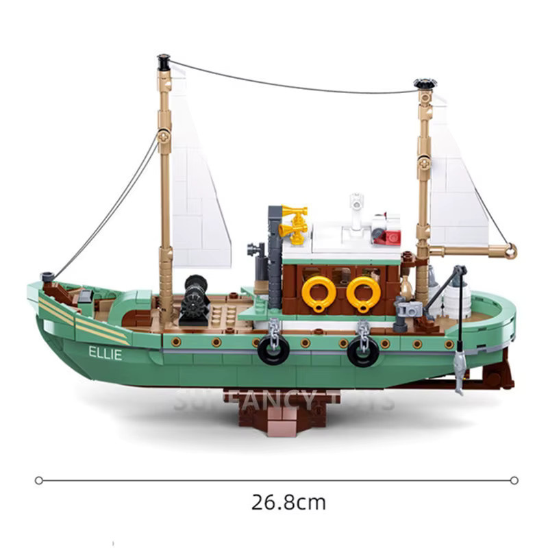 SLUBAN Fischerboot Piraten Schiff Bausteine Set Bunt / Mehrfarbig - Bild 2
