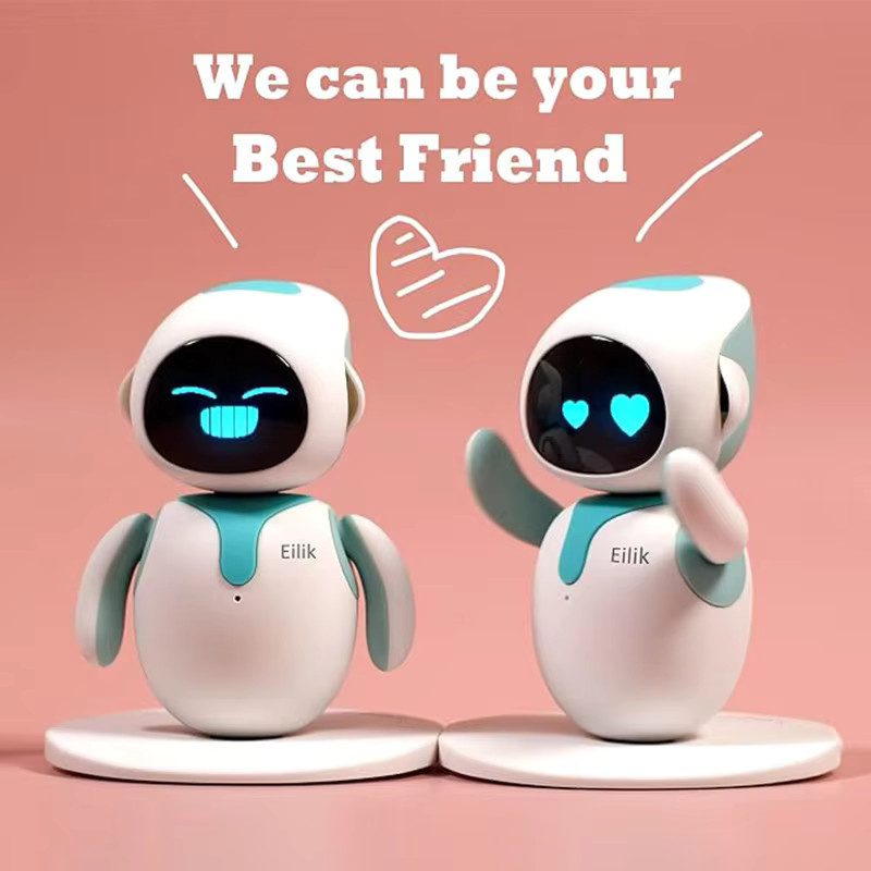 EIlik Desktop-Begleiterroboter mit emotionaler Intelligenz und Multi-Roboter-Interaktion in Pink und Weiß - Bild 2