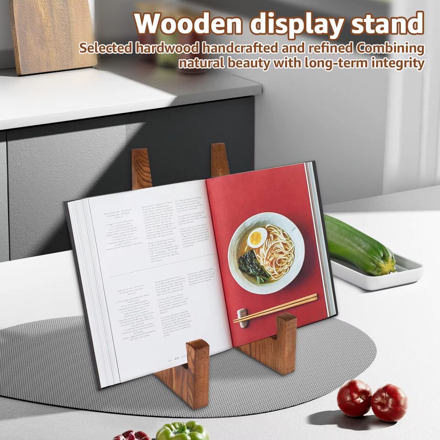Willstar Holzplattenständer für Desktop als Display für Rezeptbücher, CD-Schallplatten und Fotorahmen zur Heimdekoration - Bild 4
