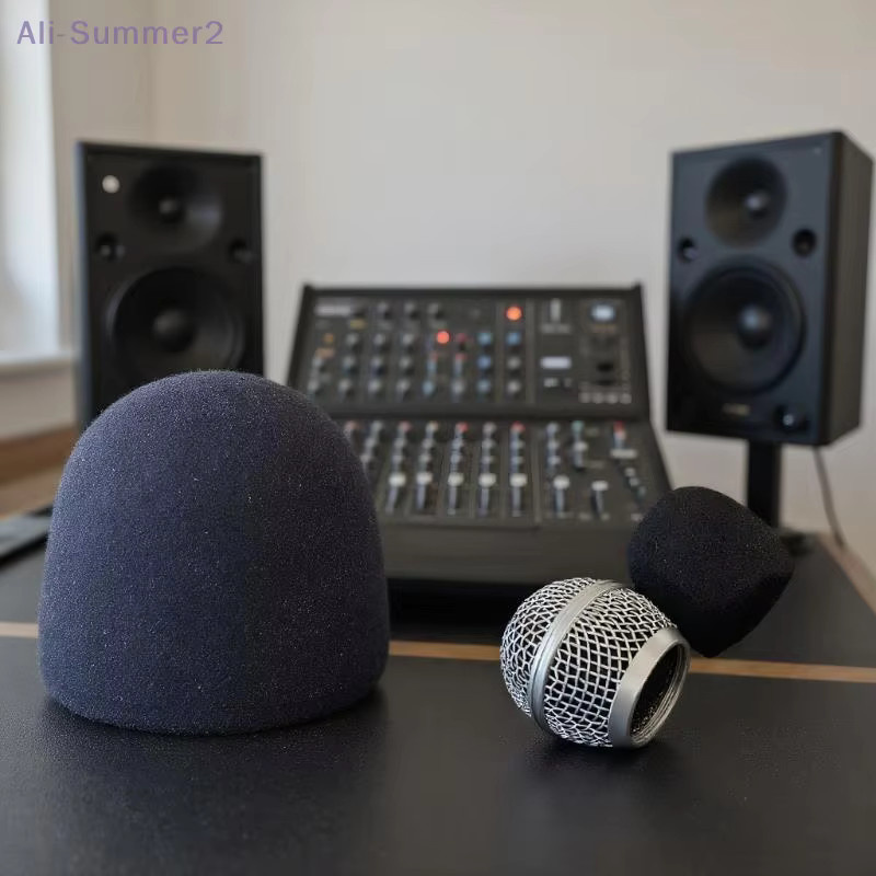 MX Mikrofon Schutzhülle aus Innenschaum in Schwarz für SLX24 PGX24 PG58 BETA58A als Windschutz und Mikrofon Kappe für das Studio - Bild 2