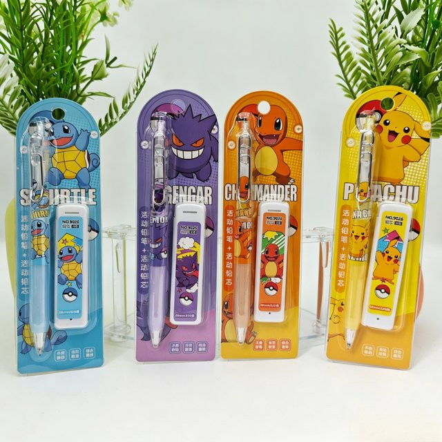 Bandai Pokémon Mechanisches Bleistift-Set mit Pikachu, Glurak und Schiggy in Mehrfarbig - Bild 1