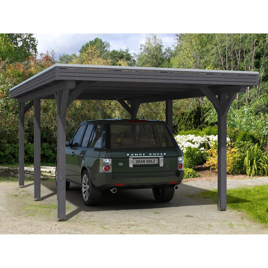 Skan Holz Carport Spessart in Schiefergrau, B/T: 355 x 604 cm, Firsthöhe: 243 cm - Bild 2