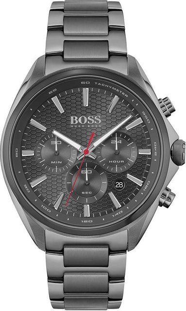 Hugo Boss Chronograph, Quarz, Edelstahl, 46 mm, Herren, Schwarz - Bild 1