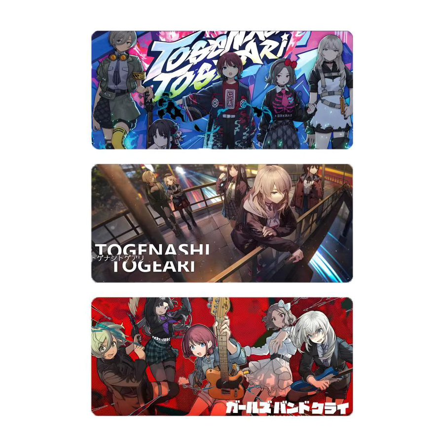 Band Music T-TOGENASHI TOGEARI Gaming-Mauspad mit LockEdge, große Schreibtischunterlage aus PC, Schwarz/Mehrfarbig - Bild 2