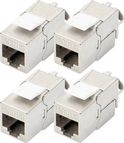 Digitus DN-93615-4 RJ45-Einbaumodul Keystone CAT 6a Set, 4 Stück, silber - Bild 1