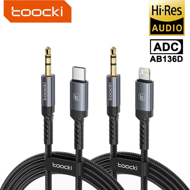 Toocki Audio-Adapterkabel USB-C auf 3,5-mm-Klinkenstecker in Schwarz - Bild 1