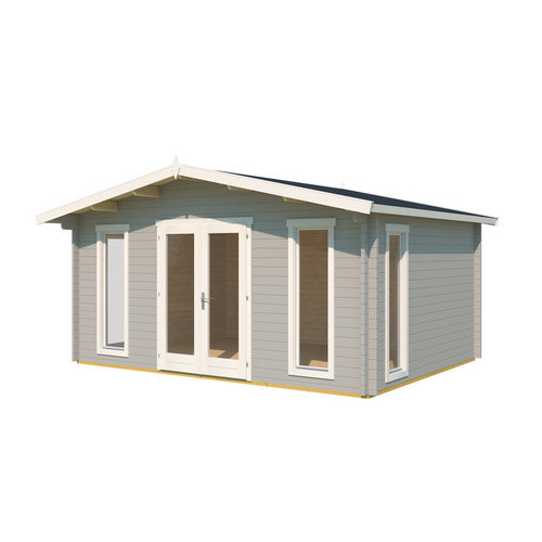 Lasita Holz-Gartenhaus Elgin in Blockbohlenbauweise mit Satteldach, Grau, B/T/H: 480 x 360 x 268 cm - Bild 3