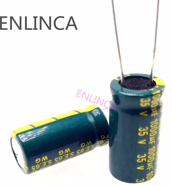 ENLINCA Aluminium-Elektrolytkondensator 1000uf mit niedriger ESR/Impedanz, Blau, 10er-Set - Bild 1