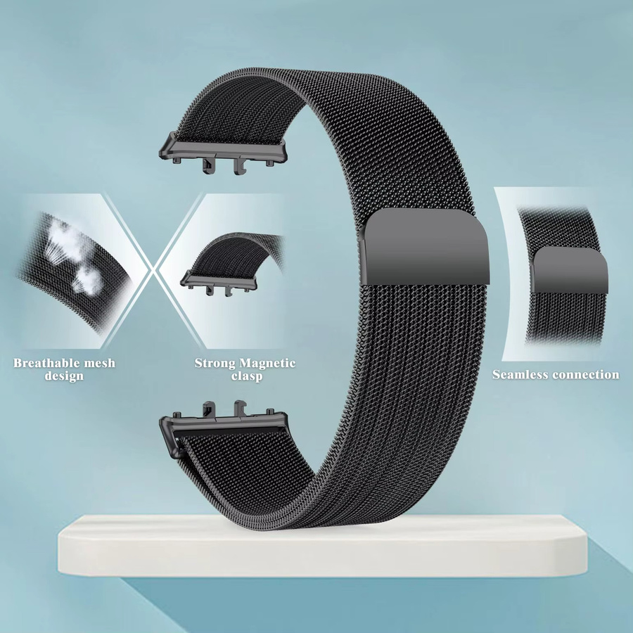 Uhrenarmband Milanese Loop Strap für Samsung Galaxy Fit 3, Edelstahl, Silber, Unisex - Bild 2