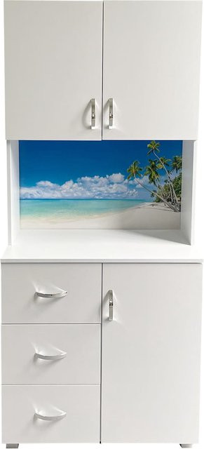 HTI-Living Badschrank Blanca Wellness mit Palmen-Motiv in Weiß - Bild 1