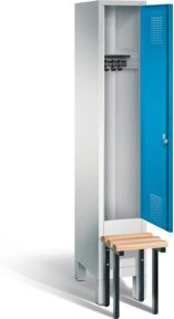 C+P Garderobenschrank Evolo mit Front in Lichtblau, Korpus in Lichtgrau und Gestell in Schwarzgrau, H x B x T: 185 x 32 x 81,5 cm - Bild 1