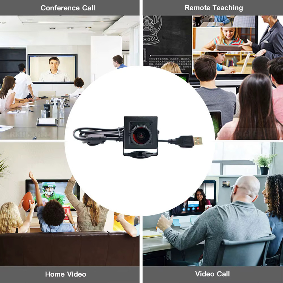 REDEAGLE 2K HD Fisheye USB-Webcam mit 160-Grad-Weitwinkel, 4MP, 2560x1440 Auflösung, Schwarz - Bild 3