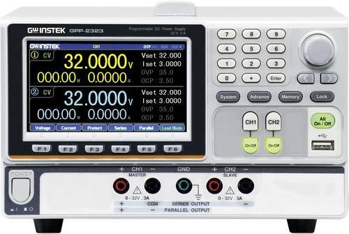 GW Instek Labornetzgerät GPP-2323 mit 2 Ausgängen, einstellbar 0-32V und 0-3A, RS-232 und USB programmierbar, Farbe: Weiß - Bild 1