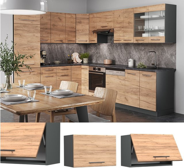 Vicco Hängeschrank Fame-Line Küchenschrank in Anthrazit und Eiche mit Softclose-Scharnieren, Breite: 60 cm, Höhe: 40 cm, Tiefe: 34,1 cm - Bild 1