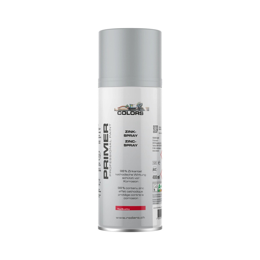 COLORS Zinkspray Sprühlack Grau 400ml für Metall, schnelltrocknend und deckend - Bild 2