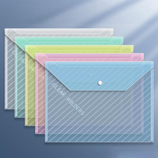 Aunel Dokumentenorganisator A4 Plastik Umschlag Transparent mit Druckknopf 10 Stück - Bild 2