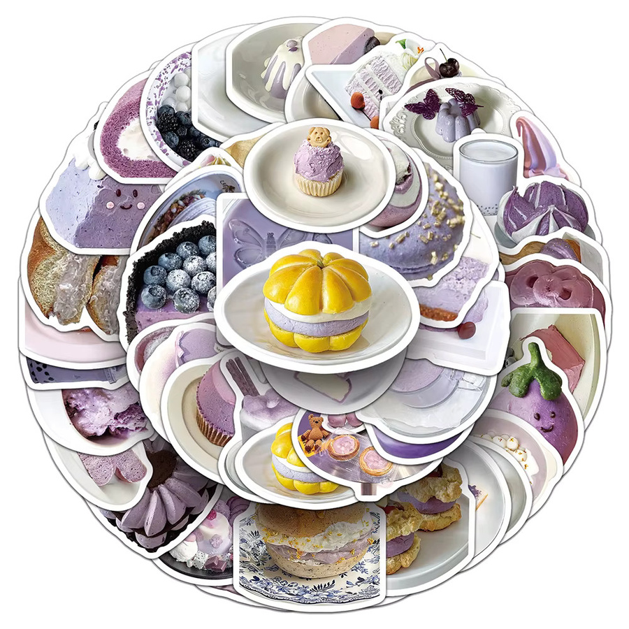 Charile Taro Paste Dessert Ästhetische Aufkleber, multicolor, Papier - Bild 2