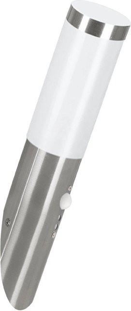 Eglo Helsinki Außen-Wandleuchte aus Edelstahl in Silber mit Bewegungsmelder und Dämmerungssensor, Höhe: 42,5 cm, Durchmesser: 7,5 cm - Bild 1