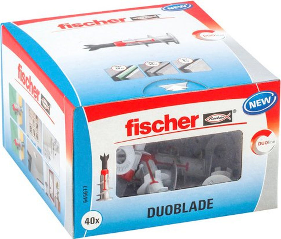 Fischer DUOBLADE Gipskartondübel aus Nylon in Grau, 44 mm, 40 Stück - Bild 2