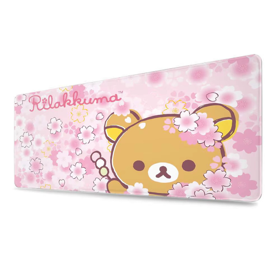 Rilakkuma Anime Mousepad in Rosa und Schwarz, rutschfeste Gummi-Mausmatte für Büro und Computer - Bild 2