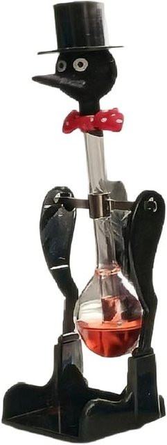 Kreatives Trinkglas mit wippendem Vogel als Dekoration für deinen Schreibtisch, Farbe: Schwarz - Bild 1