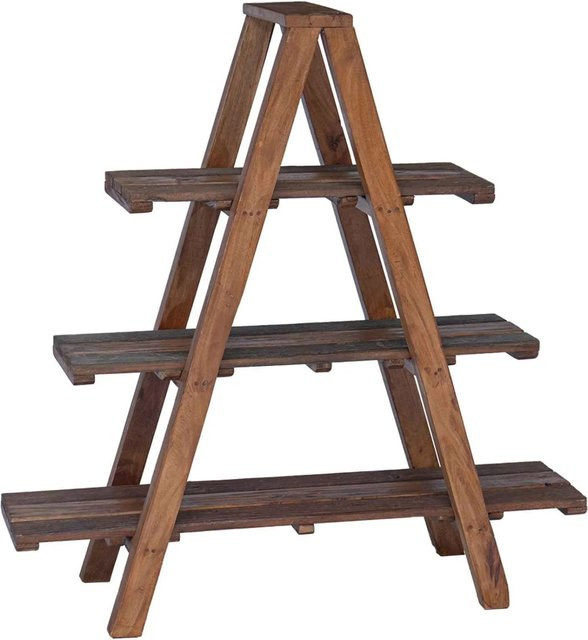 vidaXL Klappregal aus Massivholz in Braun, Rustikaler Stil, B/T/H: 79,5 x 35,0 x 112,0 cm - Bild 1