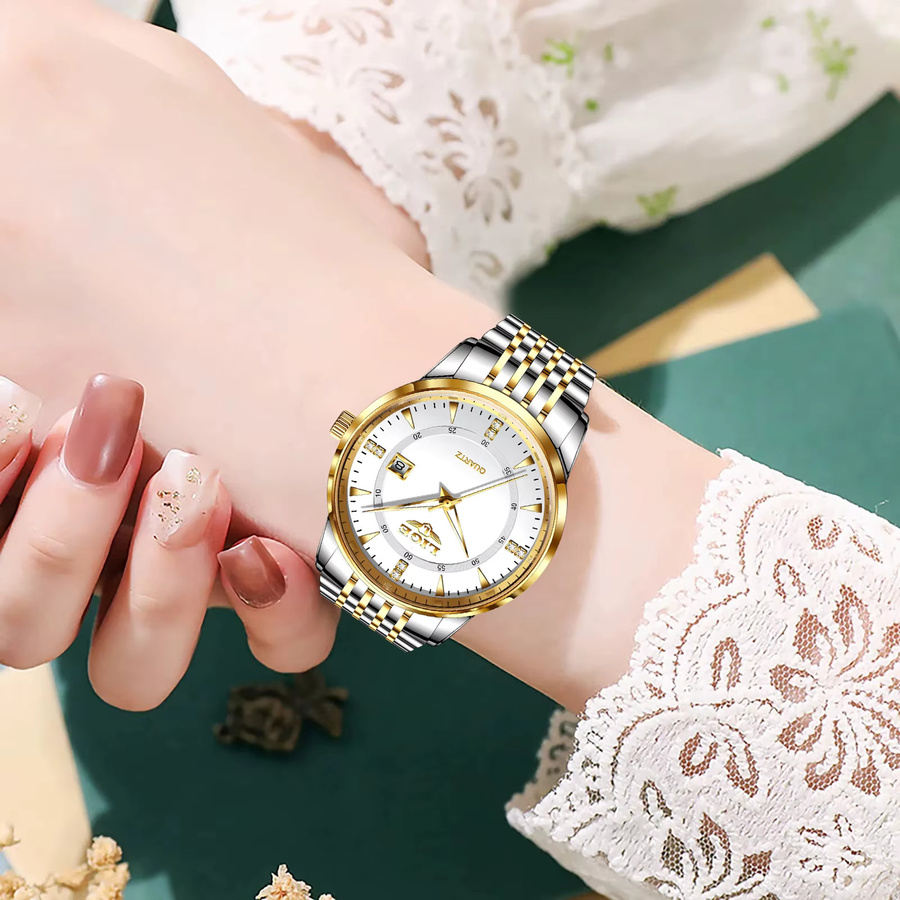 LIGE Chronograph-Armbanduhr Edelstahl, Gold, Damen - Bild 5