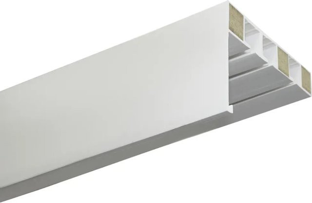 Gardinia Vorhangschiene P2Ü Weiß für Deckenmontage, gerade, Kunststoff, Länge: 210 cm - Bild 1