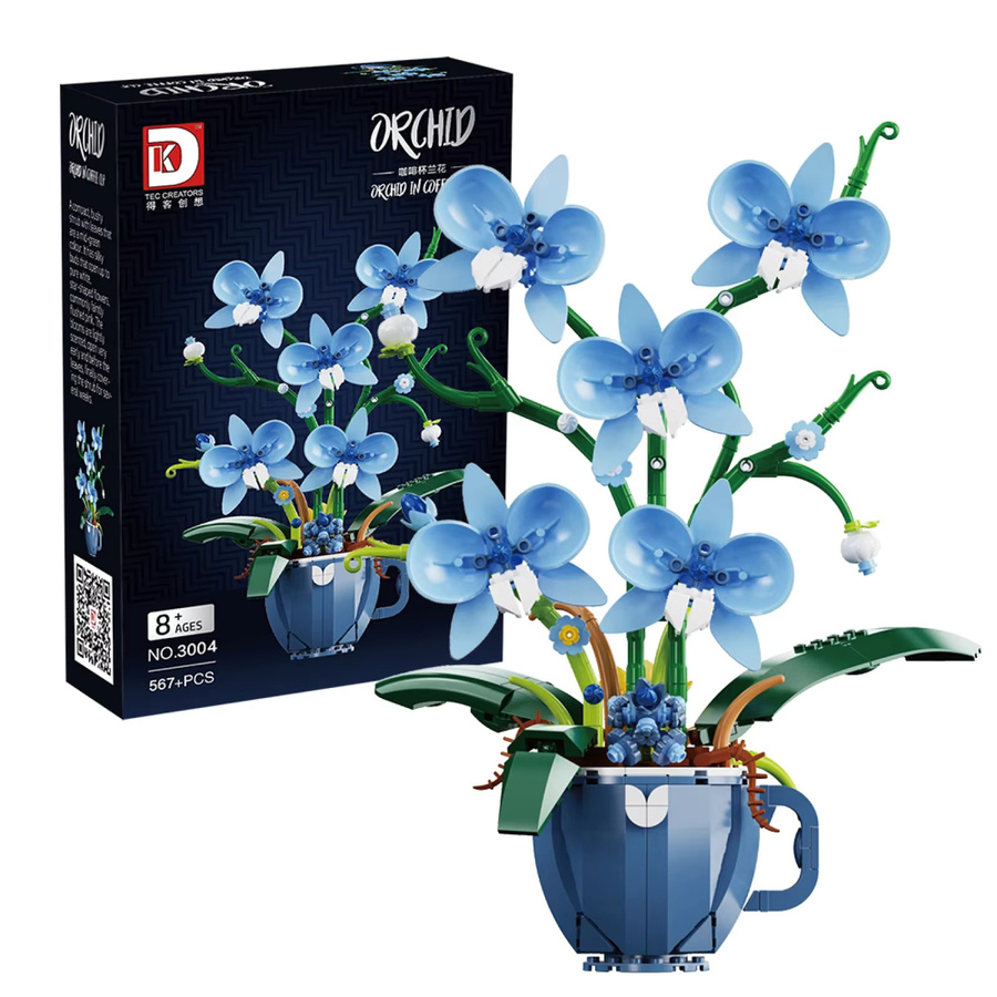 Romantischer blauer Orchideen-Blumenstrauß, Bausteine, ab 8 Jahren - Bild 2