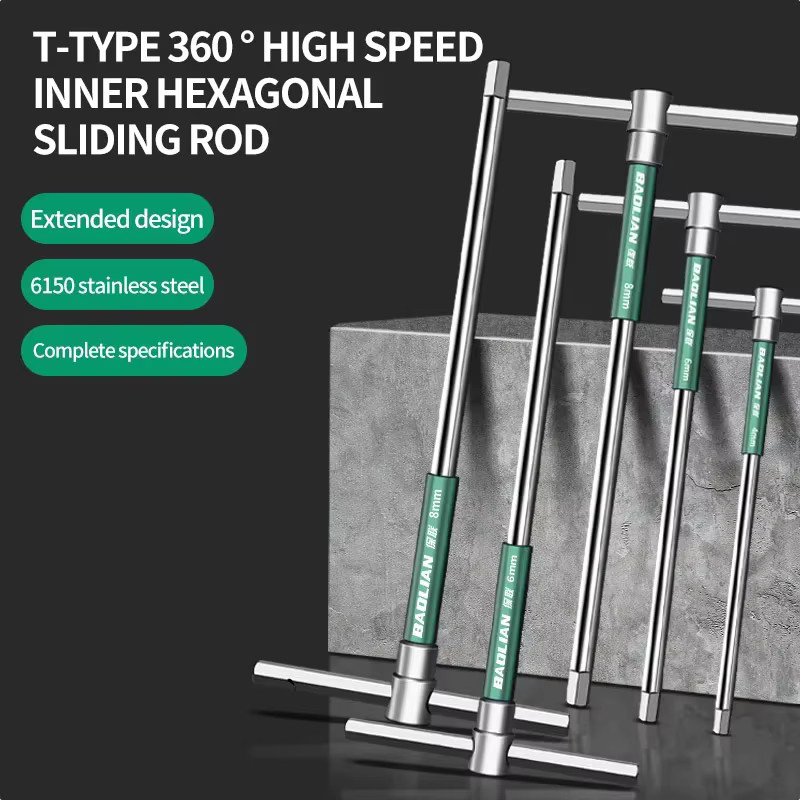 Baolian T-Steckschlüsselsatz Torx-Schraubendreher in Silber, Sortiment von 2,5mm bis 10mm - Bild 2