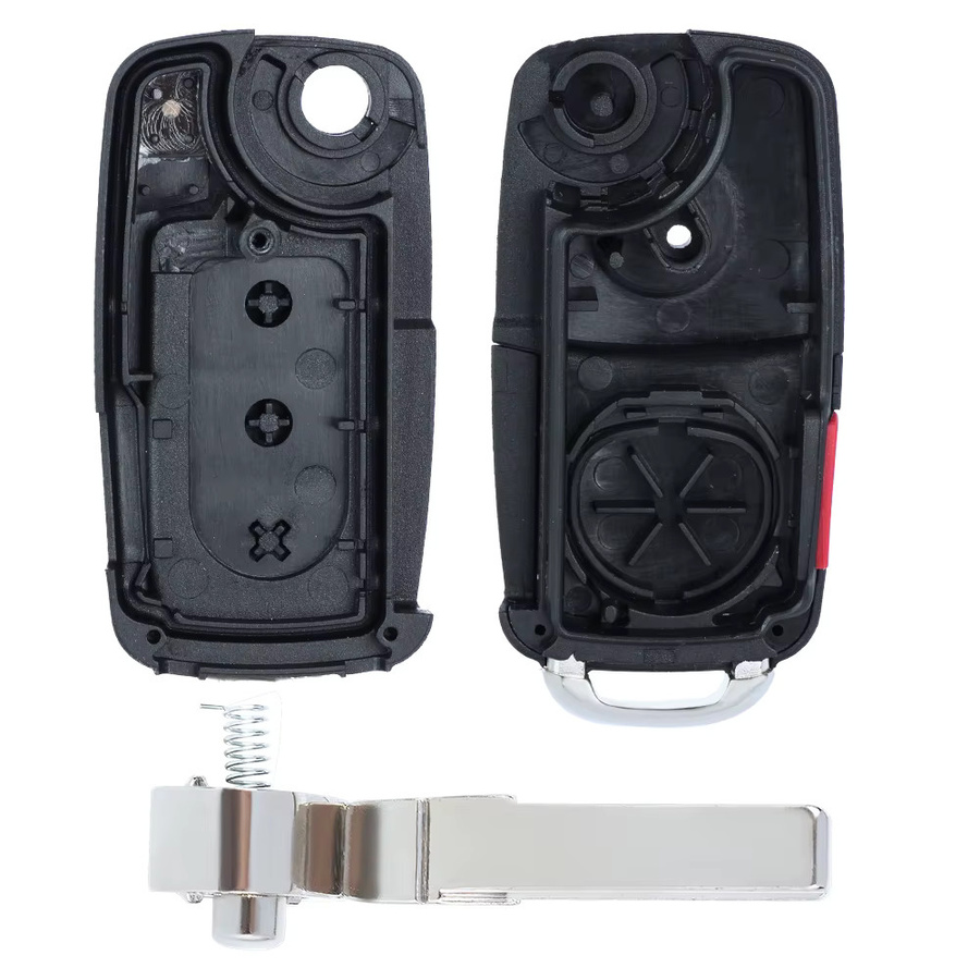 KEYECU Flip Remote Klappschlüssel Gehäuse Shell Case für VW Volkswagen Tiguan Golf Sagitar Polo MK6, Schwarz, 2B/3 Tasten, Uncut Blade - Bild 4